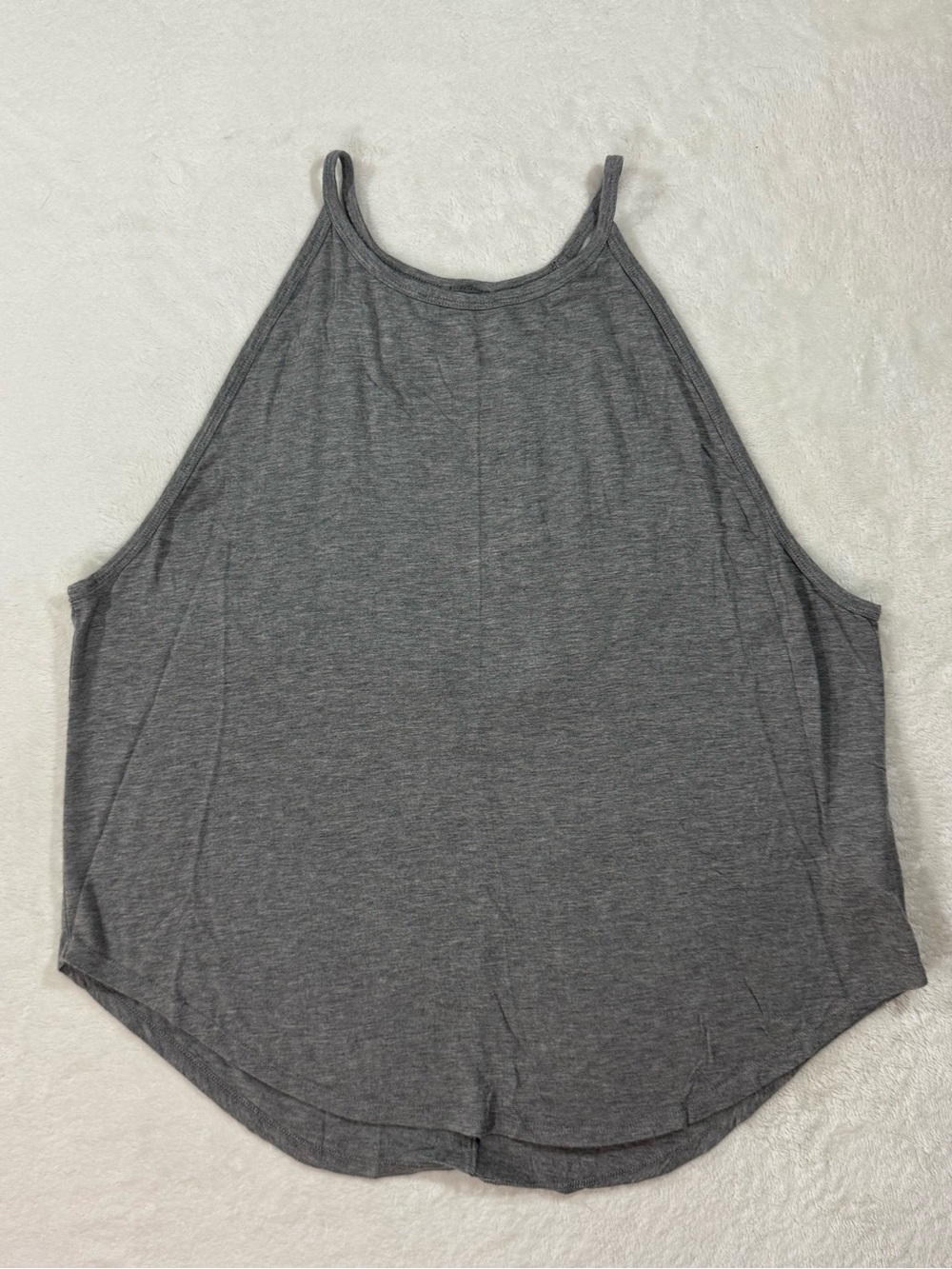 prAna Reylian Tank Top Gray XL High Neck Open Back Yoga Activewear